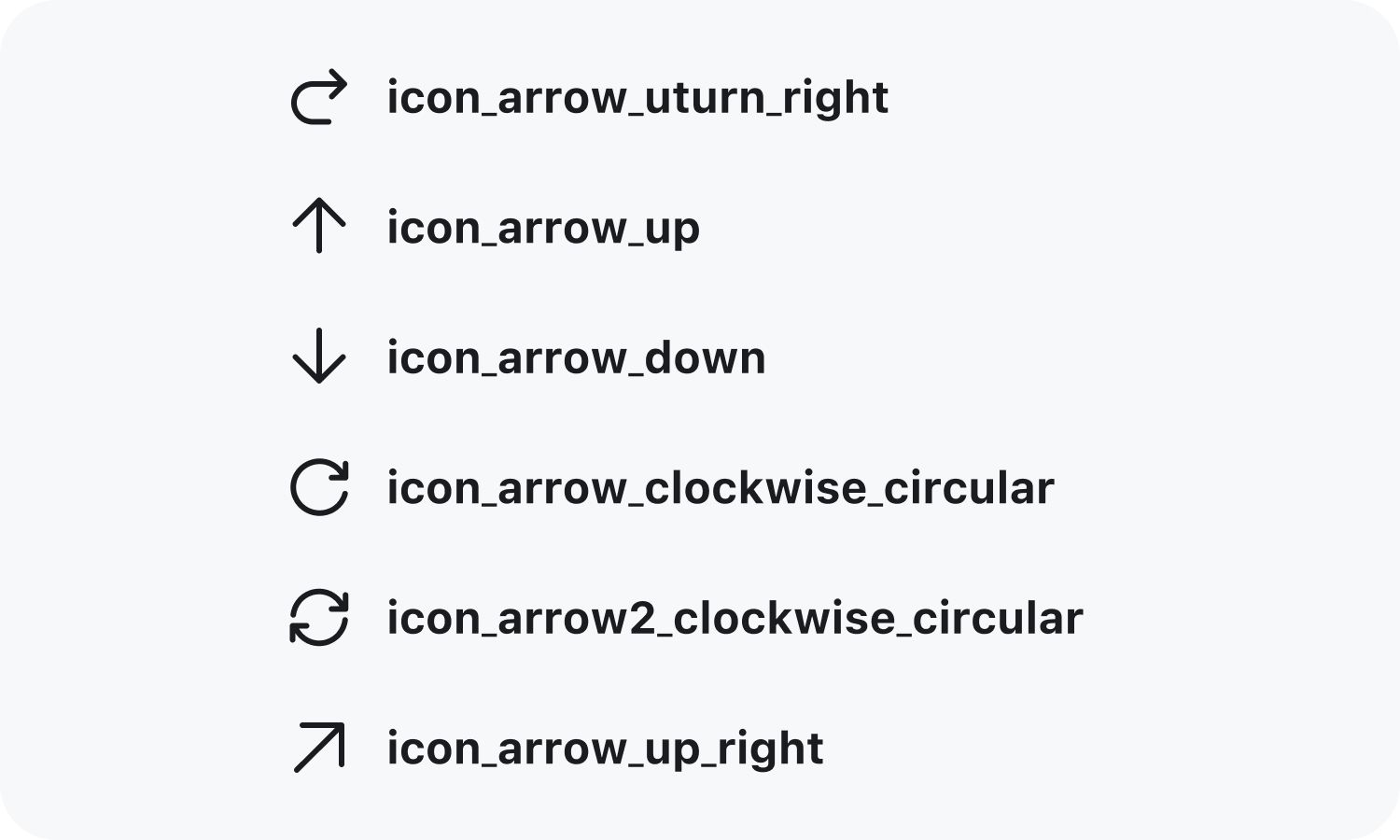 아이콘 이름은 확장성을 위해 형상만을 고려해 명명합니다.